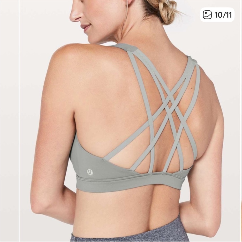 Lululemon Grey Free To Be Serene Bra Size 6 - Picture 2 of 5